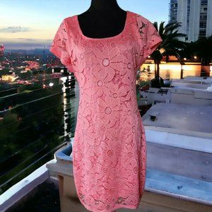 NWT TIANA B ( S ) Peach Embroidered Lace Dress